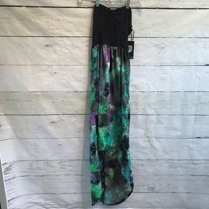NWT Hurley tube dress, hi-lo style, blue/green
